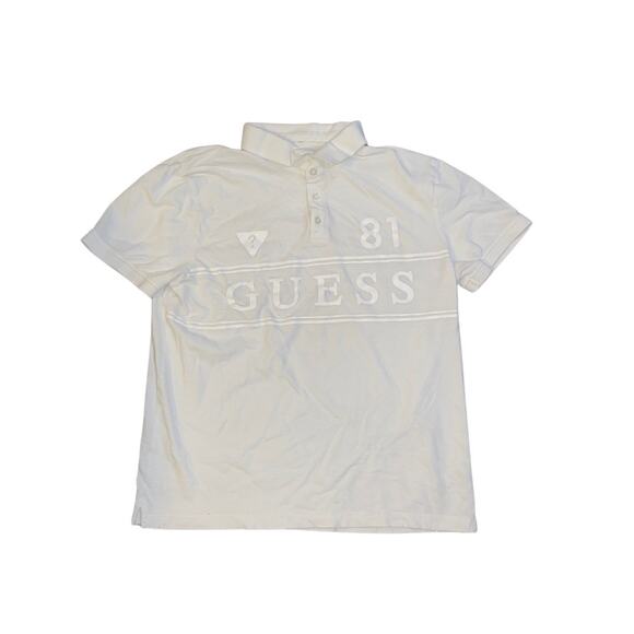 Guess Los Angeles Logo Polo Shirt Short Sleeve Size Large Y2K Preppy Comfort - Picture 1 of 4